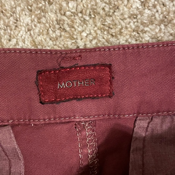 MOTHER Denim The Shaker Prep Ankle Fray Pants Chinos Dahlia Rose Gold Size 25 - Picture 2 of 4